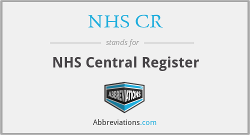 NHS CR - NHS Central Register